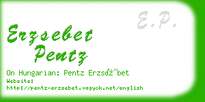 erzsebet pentz business card